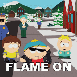 Flame On Eric Cartman GIF