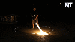 Flamethrower In Circles GIF