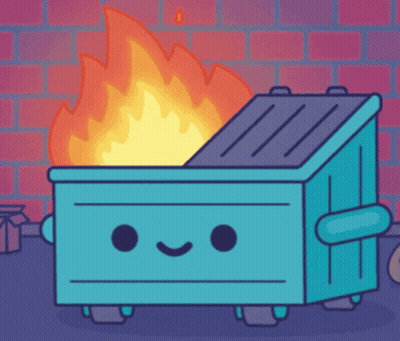 Flaming Dumpster GIF