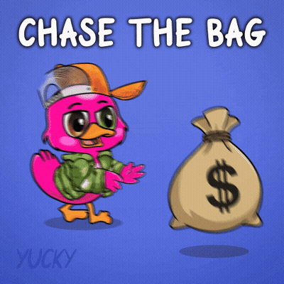 Flamingo Holding Bag Of Money Chase The Bag GIF