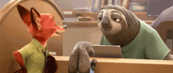 Flash Slothmore Big Smile Reaction To Judy GIF