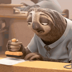 Flash Slothmore Working Slow Zootopia GIF
