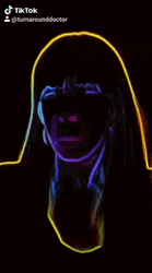 Flashing Lights Woman's Silhouette GIF