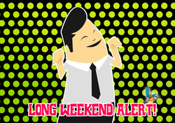 Flashing Long Weekend Alert Sticker Design GIF
