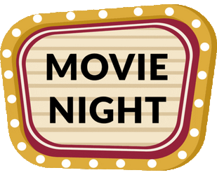 Flashing Movie Night Sign Digital Art GIF