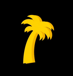 Flashing Neon Palm Tree Minimalist GIF
