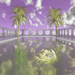 Flashing Retro Palm Tree Graphic Arts GIF