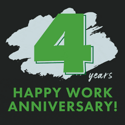 Flashy Happy Work Anniversary 4 Years GIF