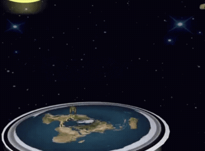Flat Earth In Space With Sun And Stars GIF