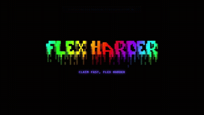 Flex Harder In Rainbow Colors On Black GIF