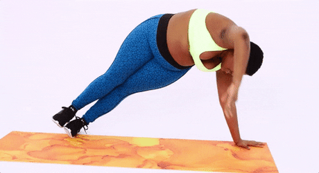 Flexible Curvy Woman Do Balancing GIF