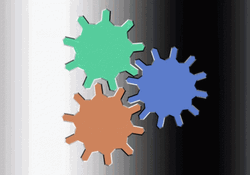 Flickering Spinning Gears Optical Illusions GIF