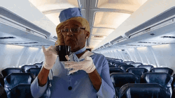 Flight Attendant Sips Tea GIF
