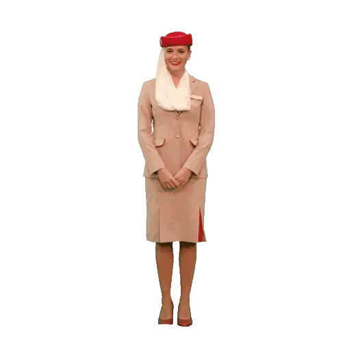 Flight Attendant Woman Making Heart Shape Sticker