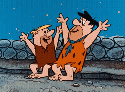 Flintstone And Barry Flintstone With Arms In Air GIF