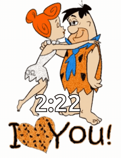 Flintstone And Pebbles Kissing 2:22 I Love You GIF