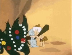 Flintstone Bamm-Bamm Rubble Christmas Tree GIF