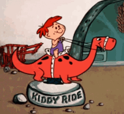 Flintstone Car Dinosaur Kiddy Ride GIF