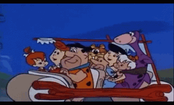 Flintstone Car Drive In Movie  GIF