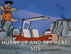 Flintstone Car Hurry Up And Get Here GIF