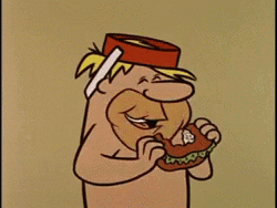 Flintstone Cartoon Barney Rubble Eating GIF