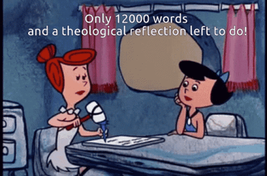 Flintstone Cartoon Wilma Writing With Betty  GIF
