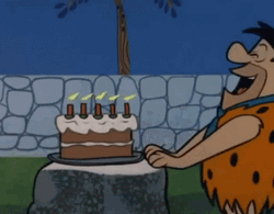Flintstone Fred Candle Cake Blowing GIF