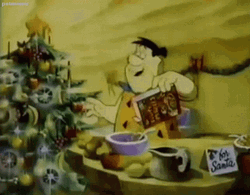 Flintstone Fred Preparing Breakfast Cartoon GIF