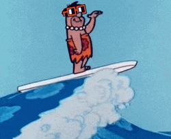 Flintstone Fred Surfing GIF