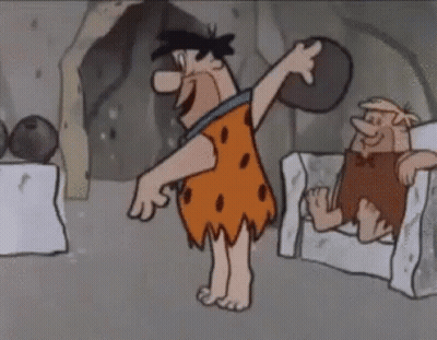 Flintstone Holding Large Rock GIF
