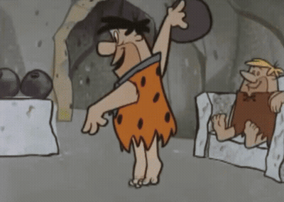 Flintstone Holding Large Rock GIF