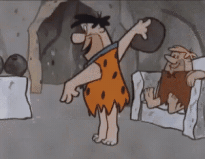 Flintstone Holding Large Rock GIF