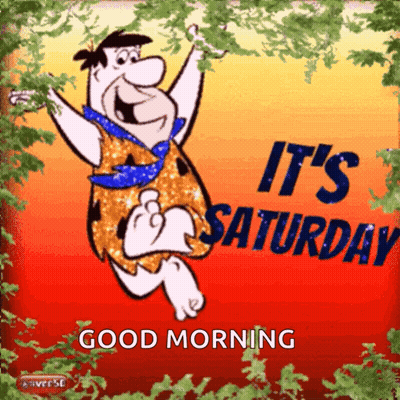 Flintstone It's Saturday Good Morning GIF