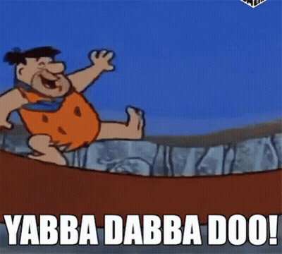 Flintstone Jumping Over Rock Yabba Dabba Doo GIF