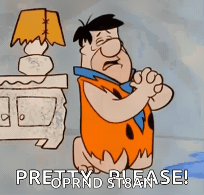 Flintstone Kneeling Down In Front Of Lamp GIF