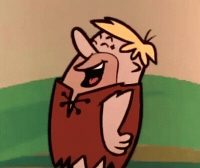 Flintstones Cartoon Laughing On Hill GIF