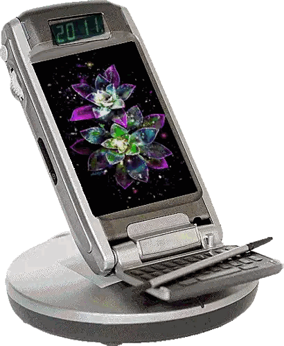 Flip Phone With Flowers On Screen Sticker