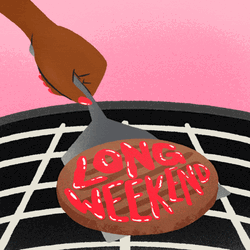 Flipping Burger In Grill Animation GIF