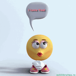 Flirty Love Emoji Thinking  GIF