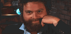 Flirty Zach Galifianakis Eyebrows GIF