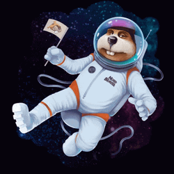 Floating Beaver In Space Suit GIF