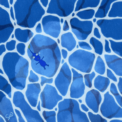 Floating Blue Pikmin GIF