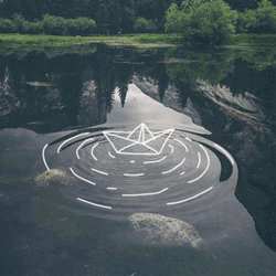Floating Boat Drawing GIF