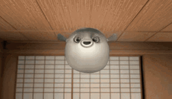 Floating Chubby Pufferfish  GIF