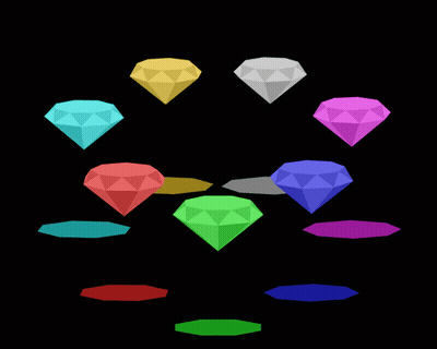 Floating Diamonds of Different Colors