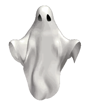 Floating Ghost With Black Eye Sticker