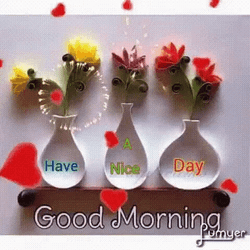 Floating Hearts Happy Good Morning GIF