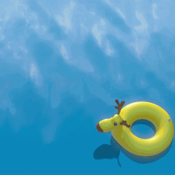 Floating Olaf In The Pool GIF