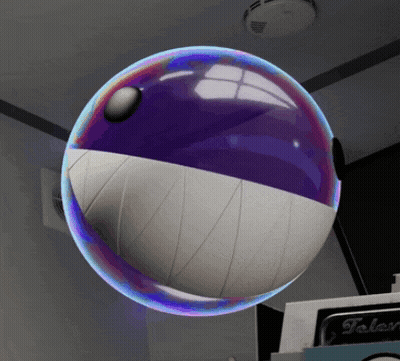 Floating Purple White Ball Telex Sign GIF