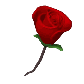 Floating Red Heart With Green Stem Sticker
